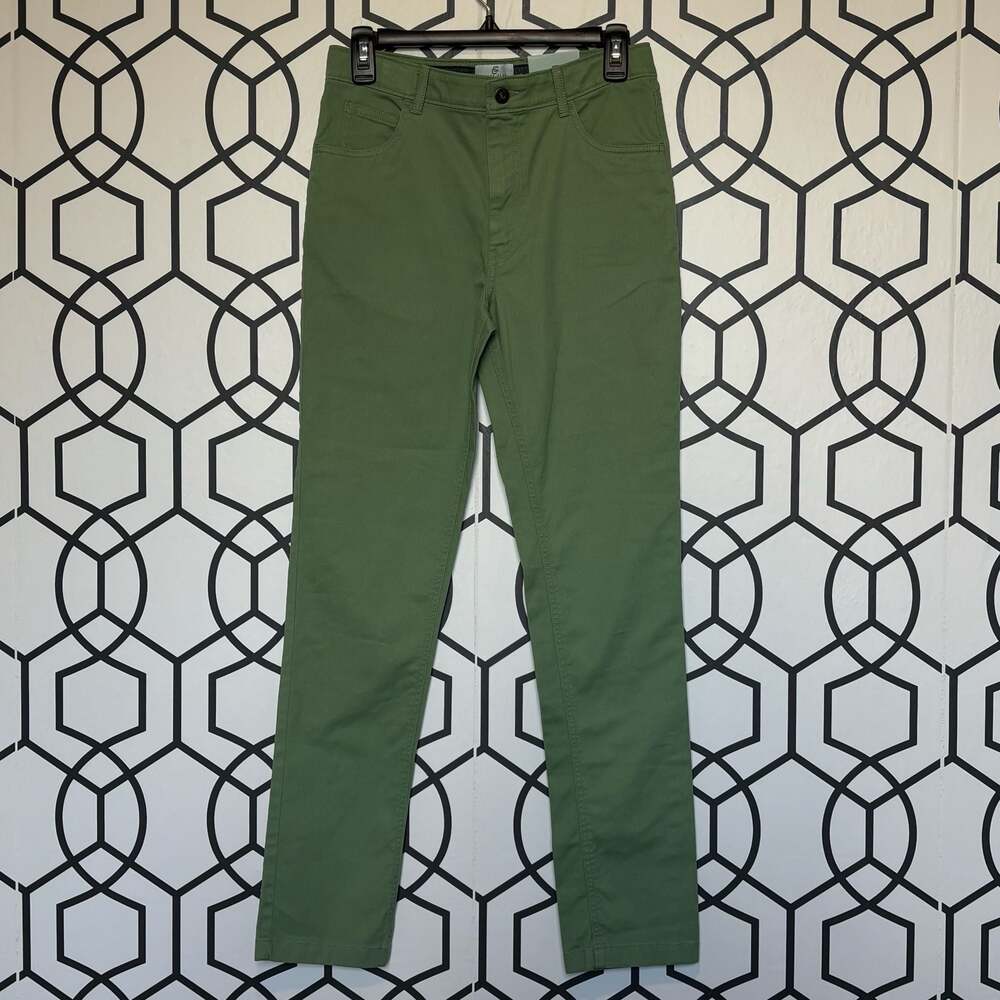 Class/Club Modern Fit Adjustable Waist Stretch Pants Green Boys Size 16